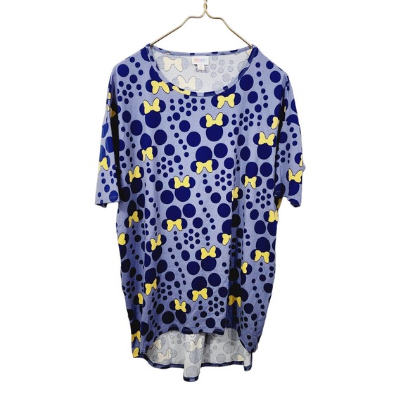 NEW Disney LuLaRoe Minnie Mouse Irma Shirt Top Purple Polka Dot Women's Size XS - Picture 1 of 10